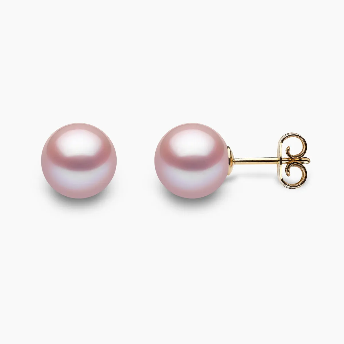 Classic 18K Gold Pink Freshwater Pearl Stud Earrings