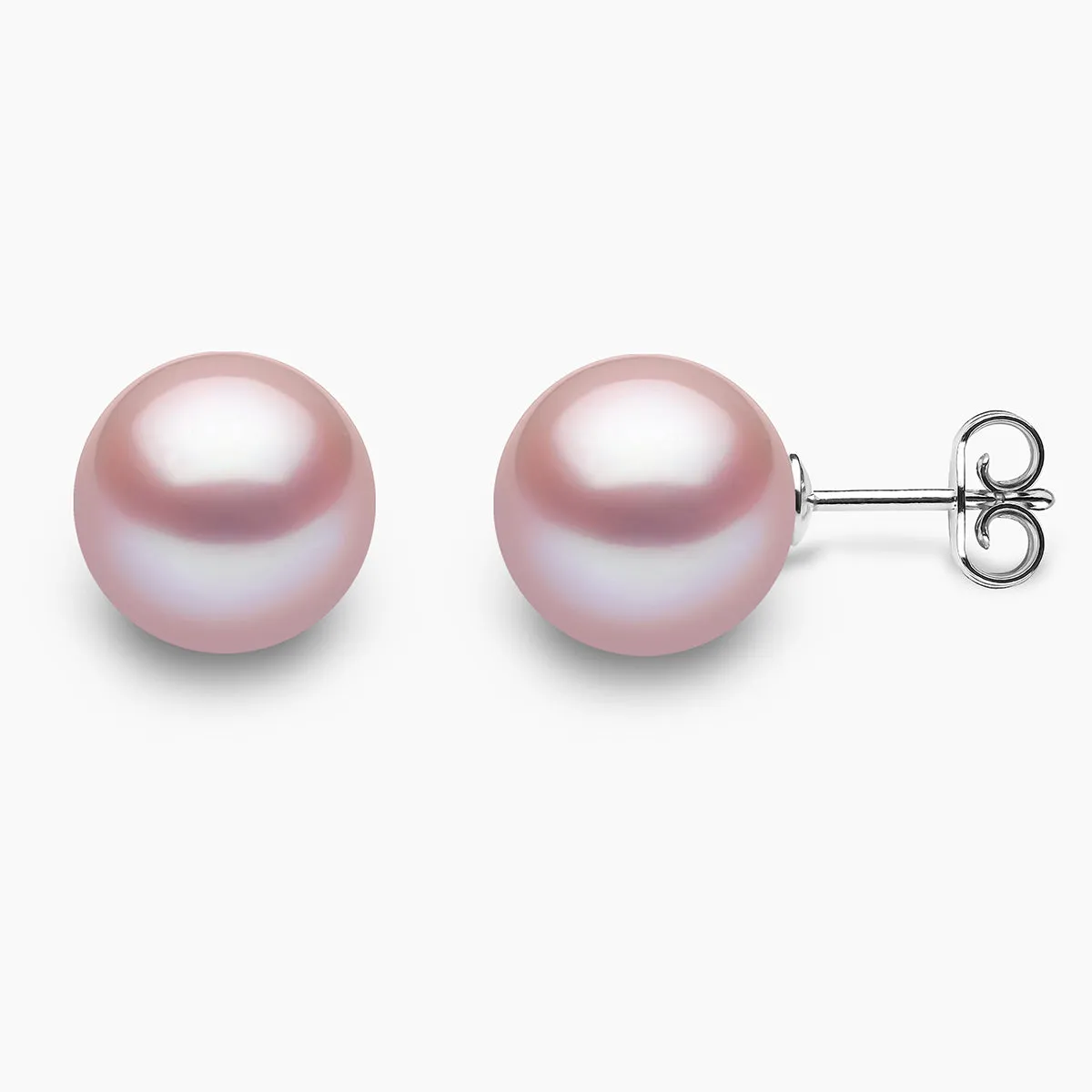 Classic 18K Gold Pink Freshwater Pearl Stud Earrings