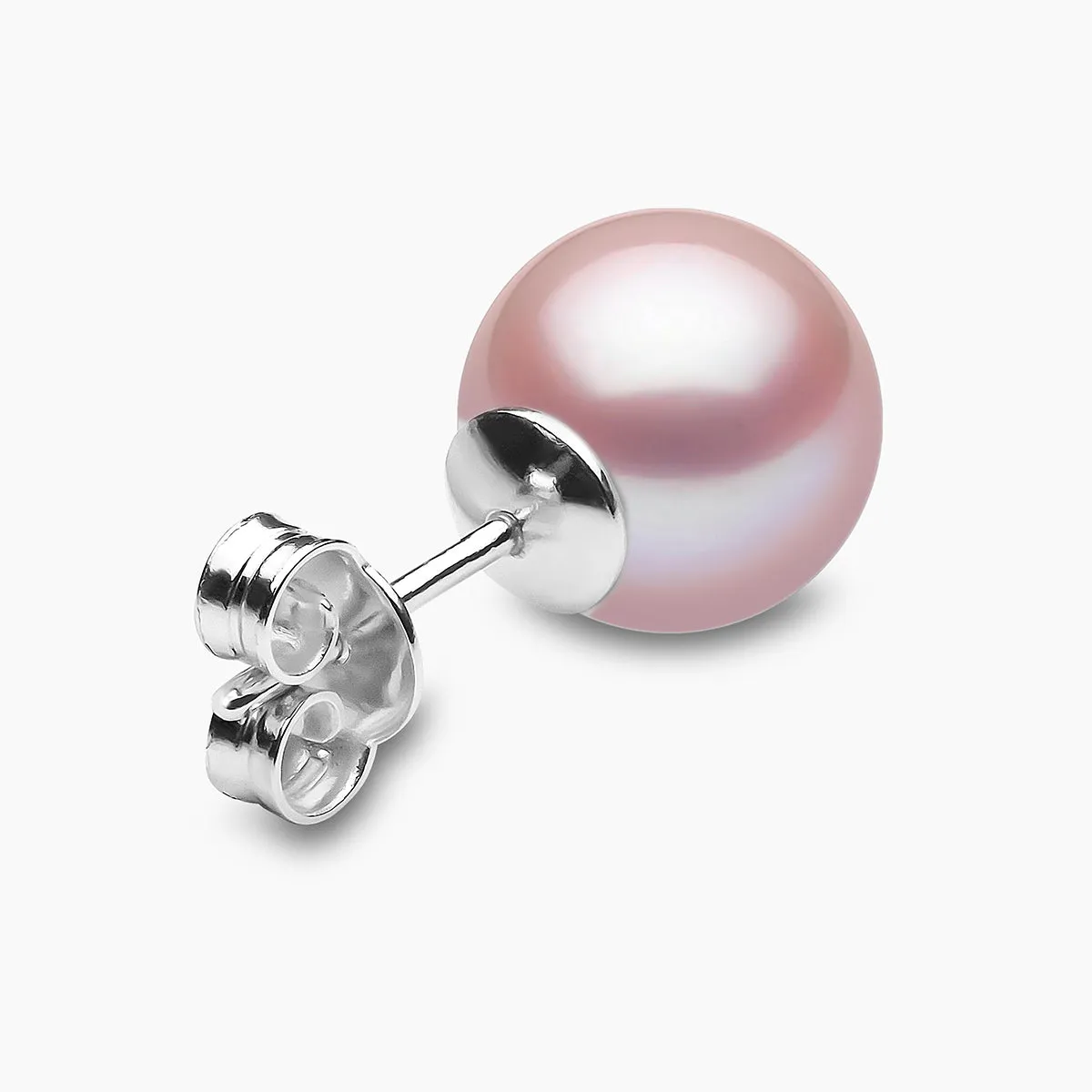 Classic 18K Gold Pink Freshwater Pearl Stud Earrings