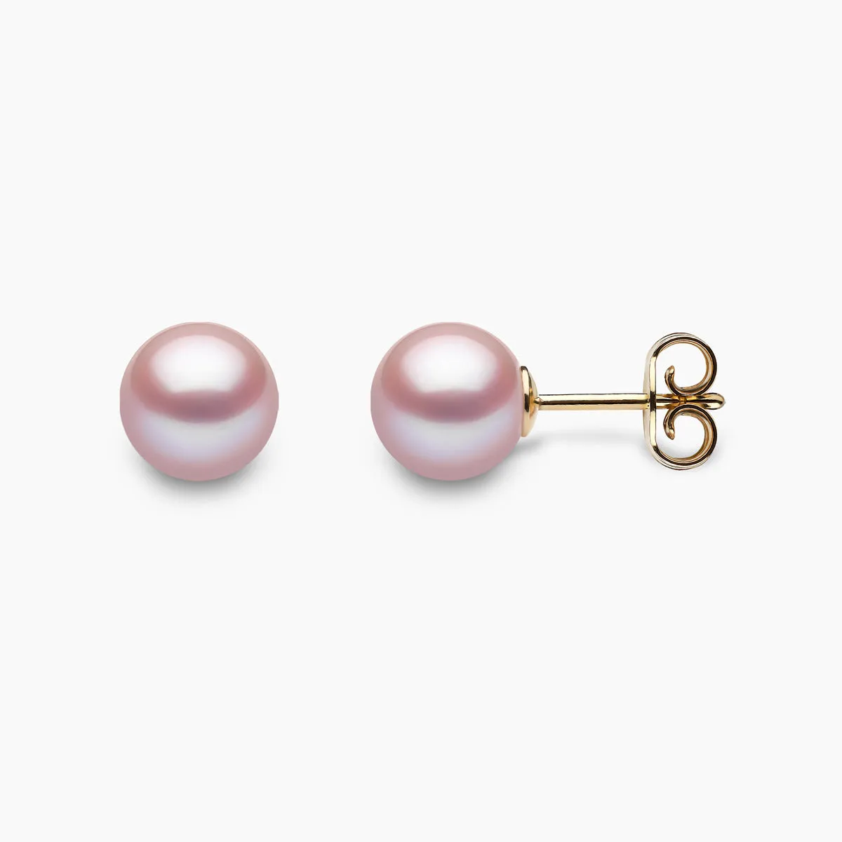 Classic 18K Gold Pink Freshwater Pearl Stud Earrings