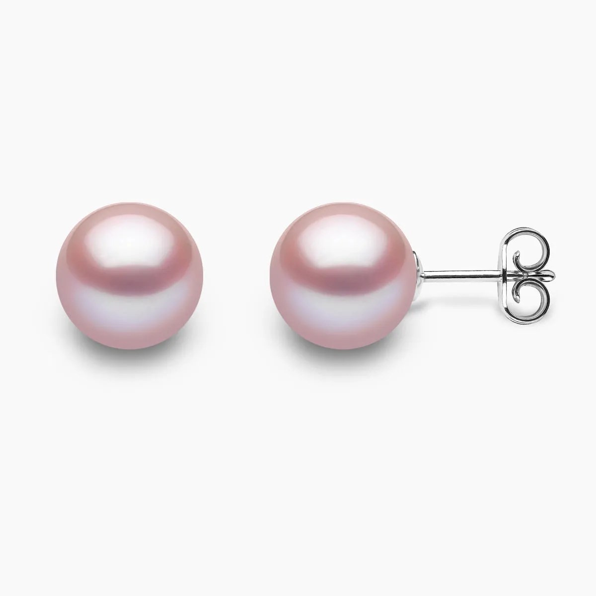 Classic 18K Gold Pink Freshwater Pearl Stud Earrings