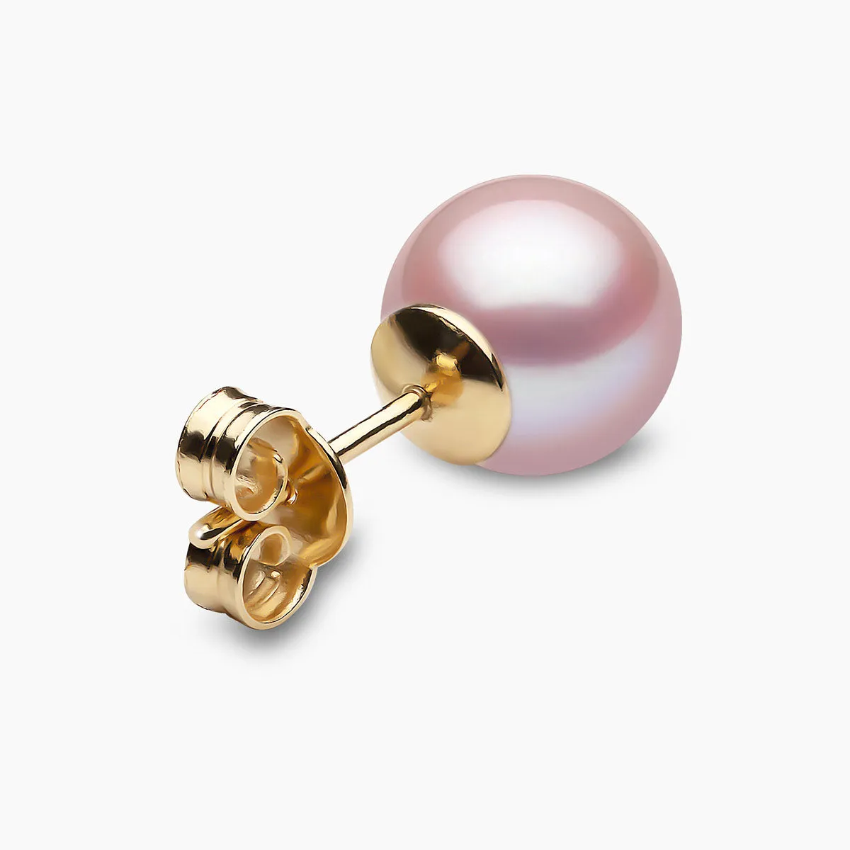 Classic 18K Gold Pink Freshwater Pearl Stud Earrings