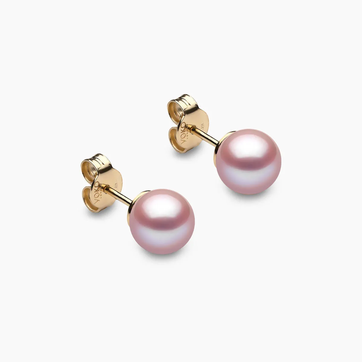 Classic 18K Gold Pink Freshwater Pearl Stud Earrings