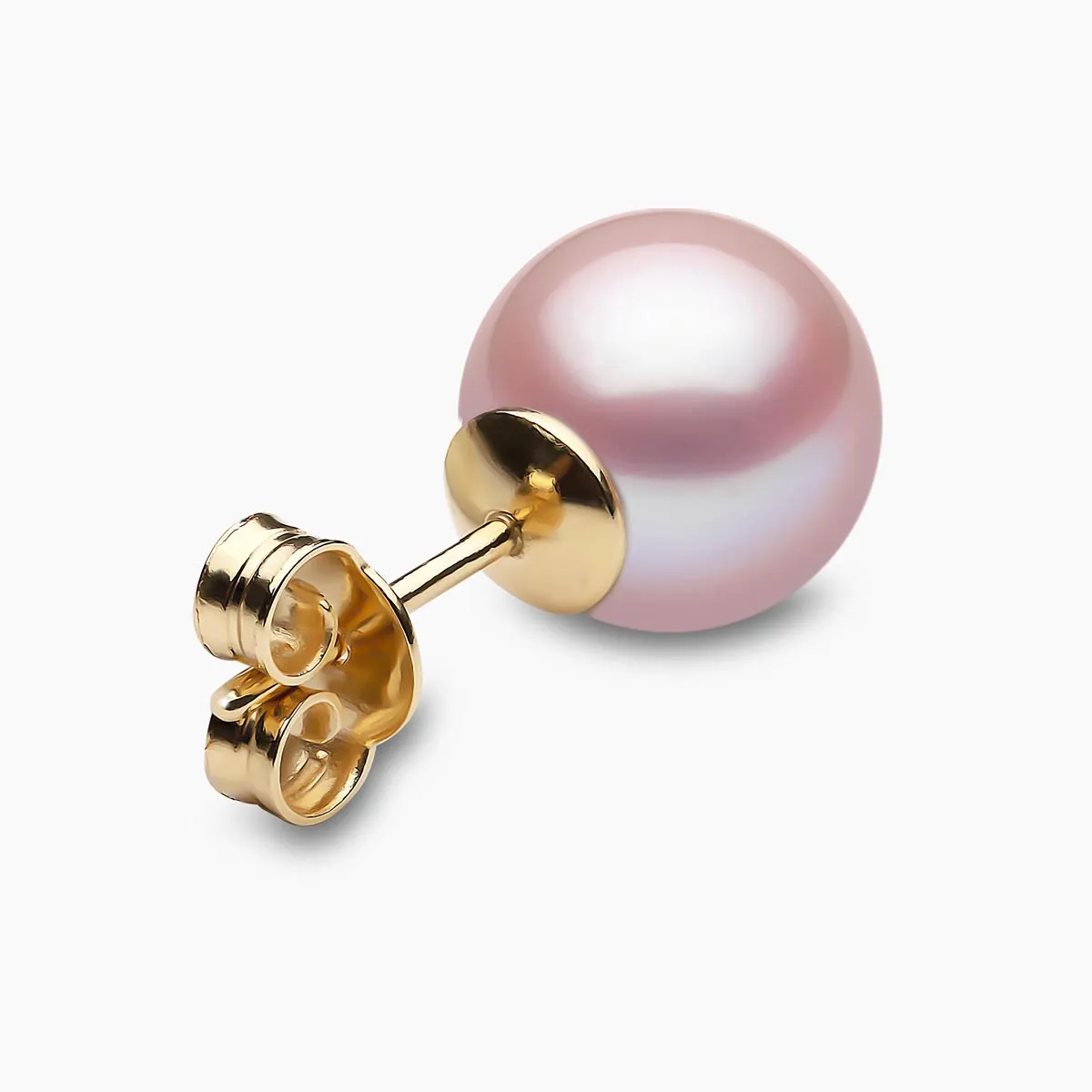 Classic 18K Gold Pink Freshwater Pearl Stud Earrings