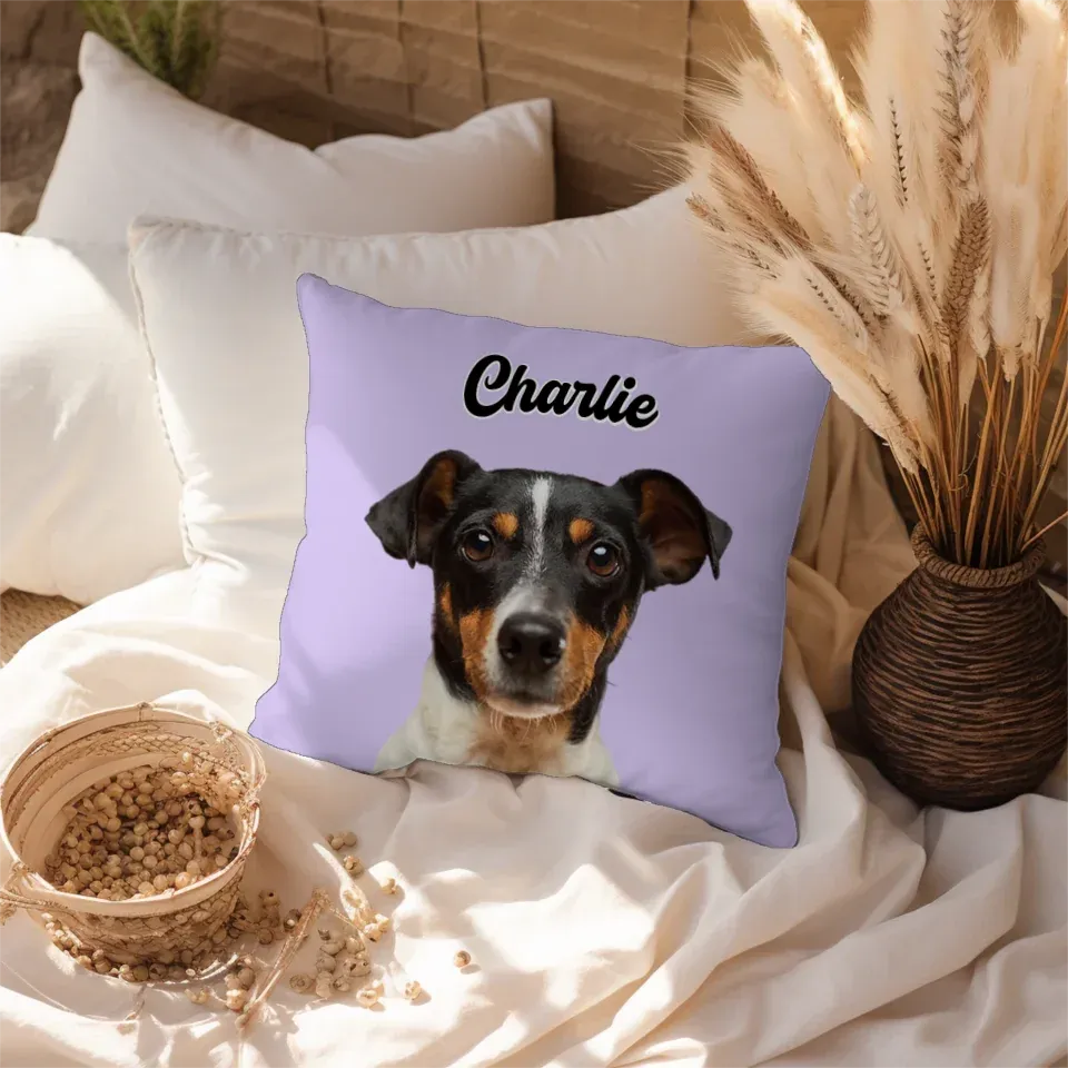 Custom Pet Throw Pillow Cover (no pillow insert)