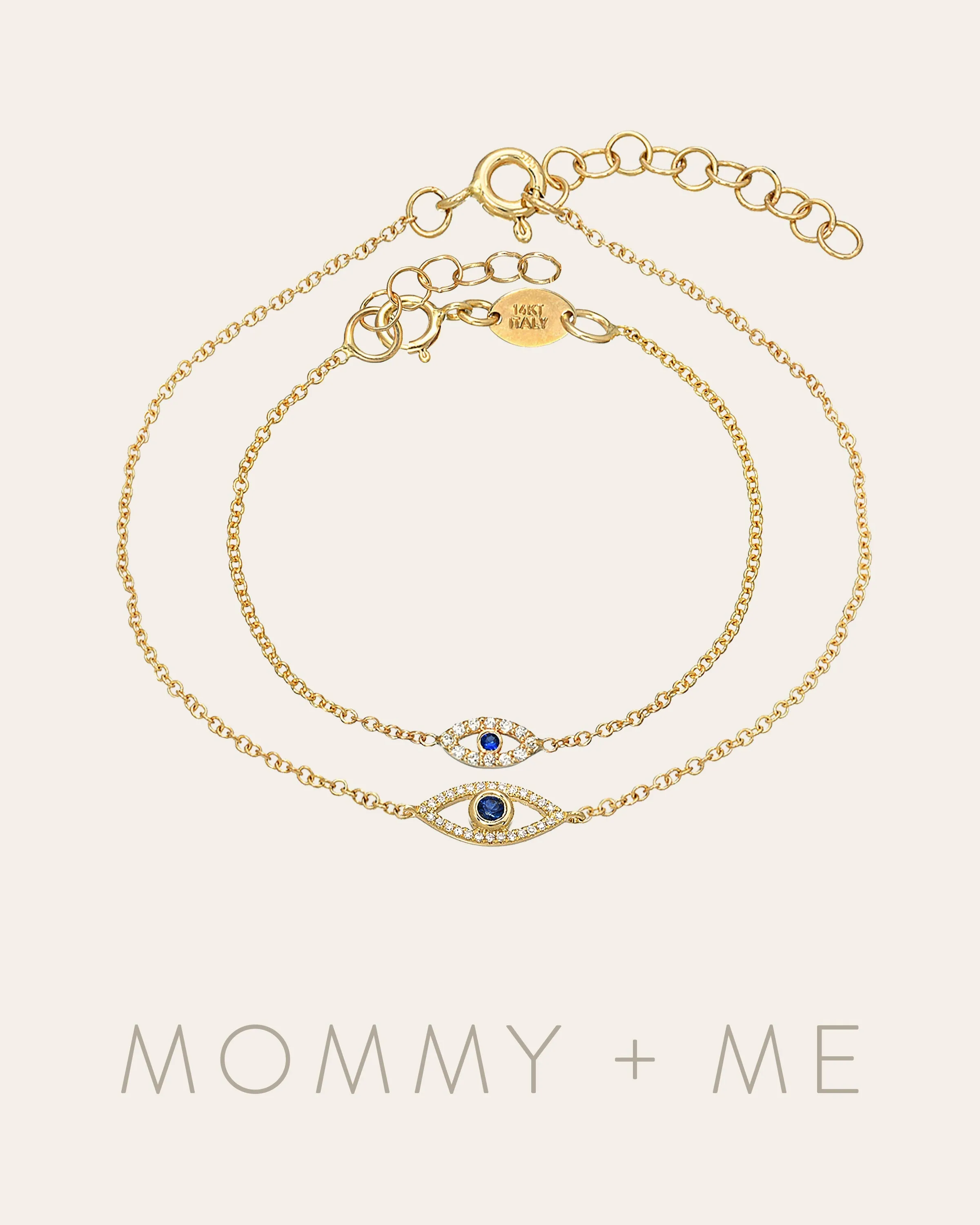 Diamond & Sapphire Evil Eye Bracelets - Mommy   Me