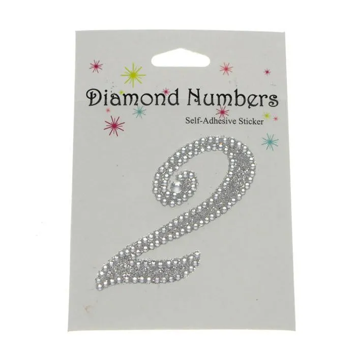 Diamond Glitter Number Stickers, 2-1/4-inch