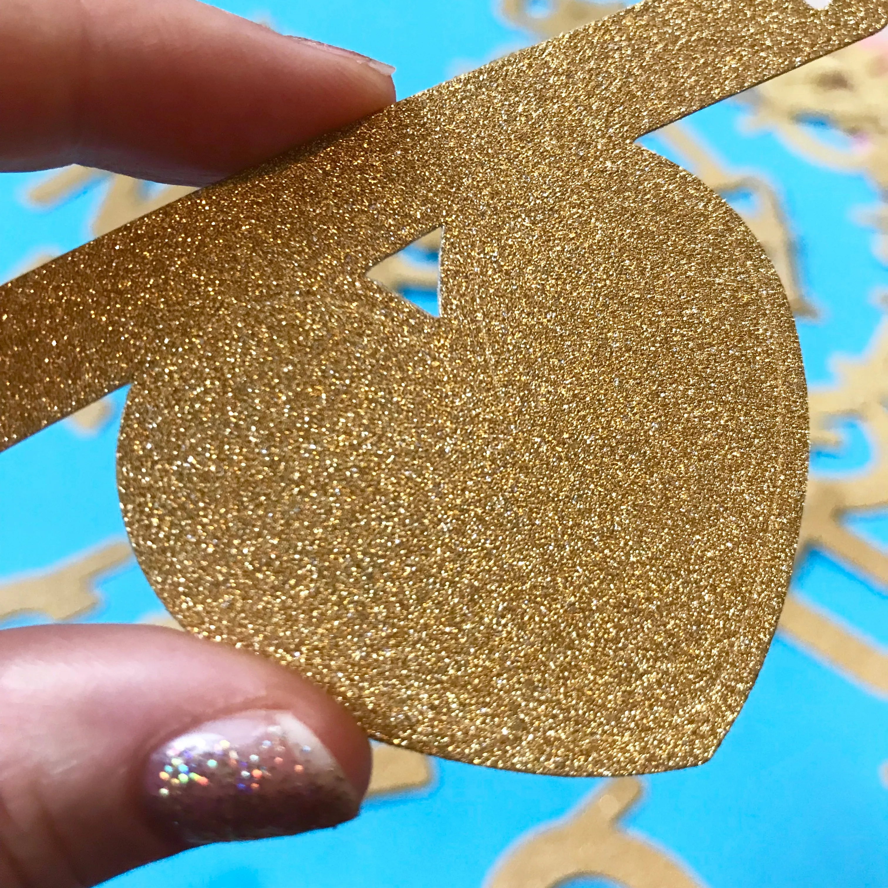 DIY Word Banner - Gold Glitter