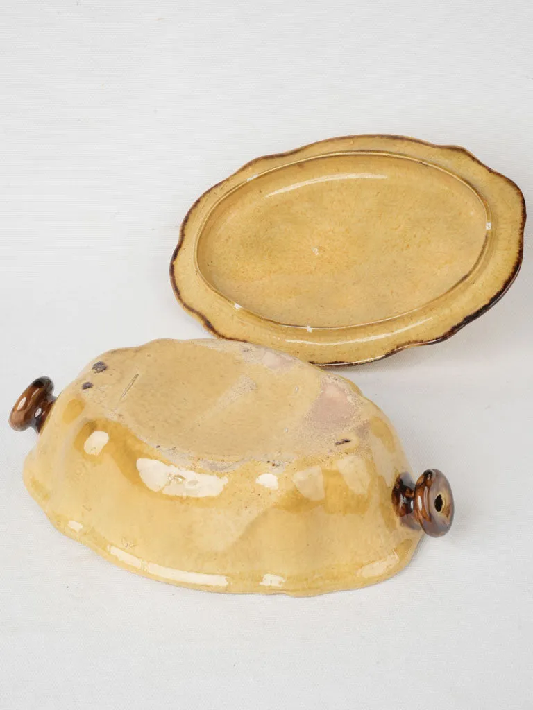 Early 20th Century Dieulefit Soupière w/ Yellow Glaze - 11½"