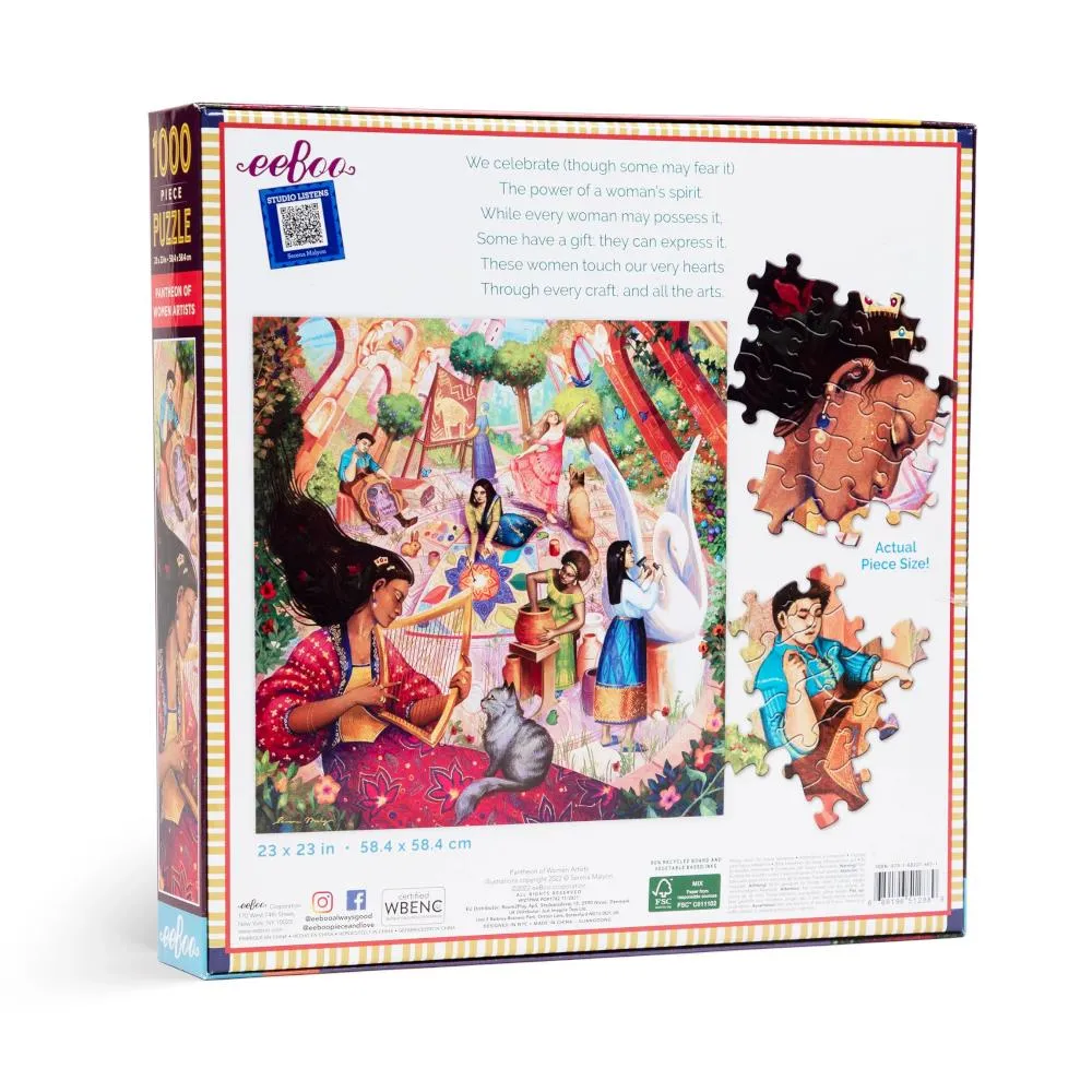 eeBoo 1000pc Puzzle - Pantheon of Women Artists