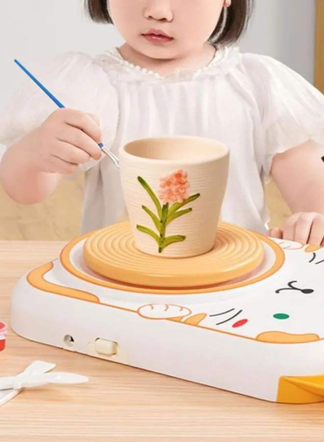 Electric Pet Pottery Machine Kit for Kids (3  Years) - Learn to Create, Carve, Color, Fun