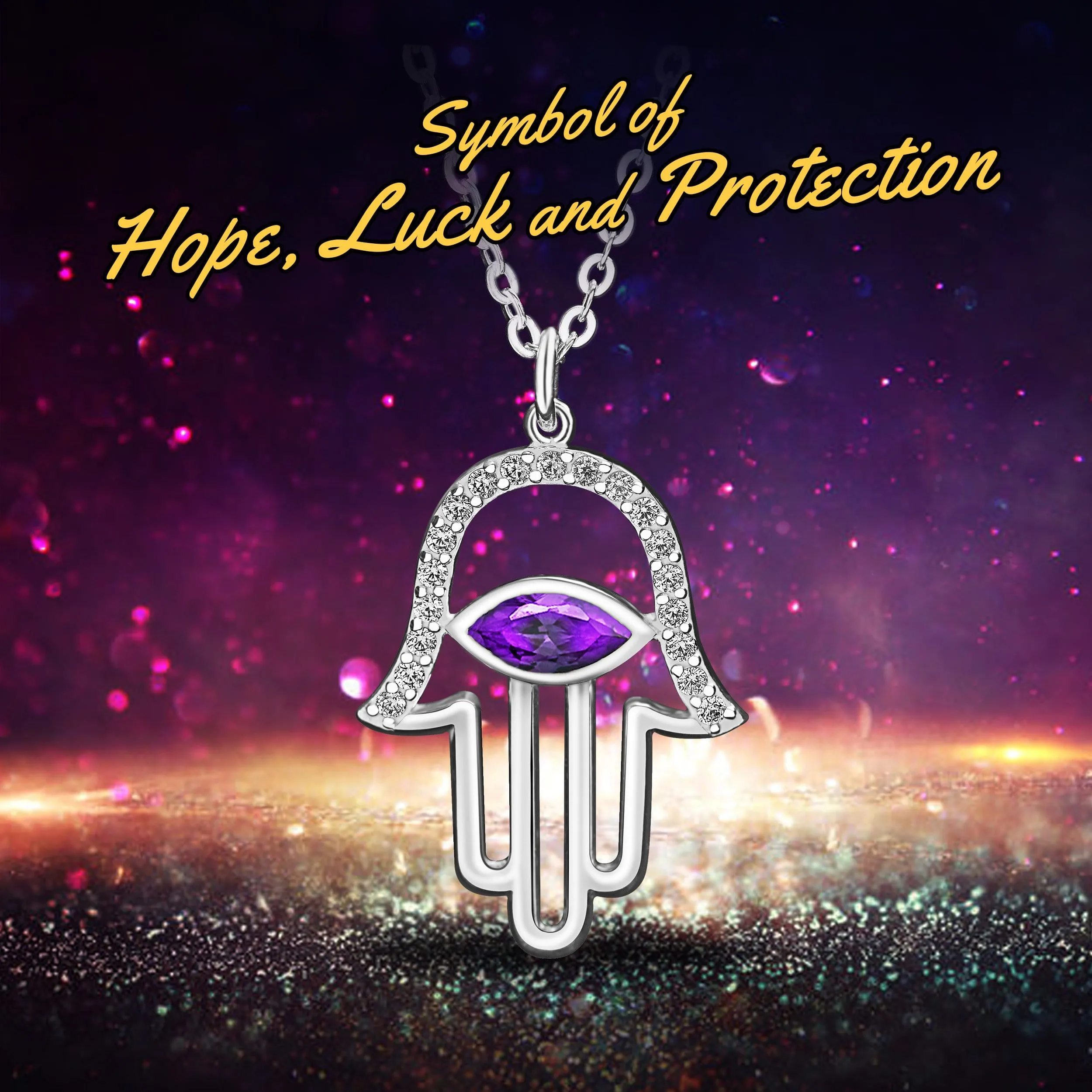 Evil Eye Hamsa Hand Necklace