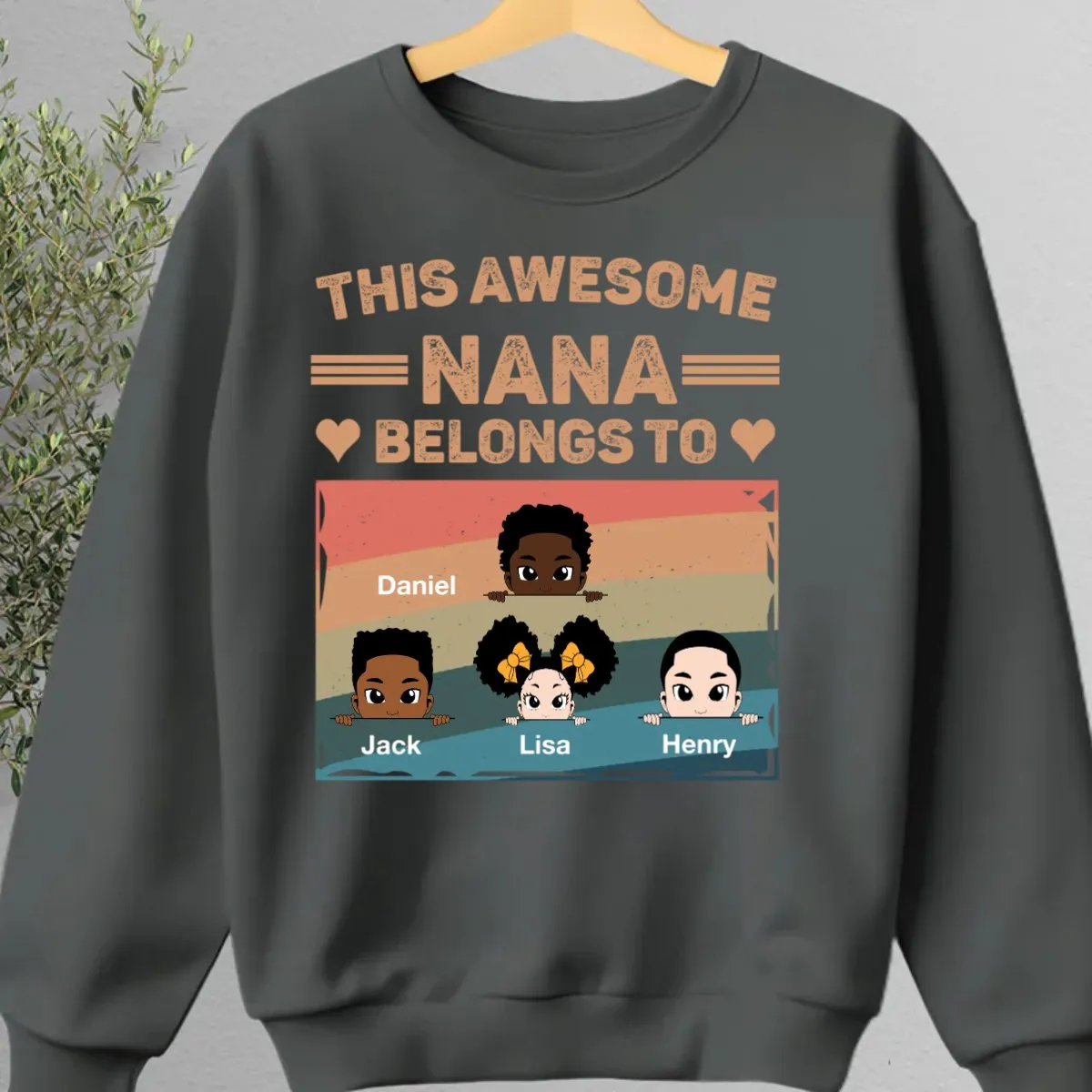 Family - This Awesome Nana Mommy Daddy Belongs To - Personalized Unisex T-shirt, Hoodie, Sweatshirt (VT)