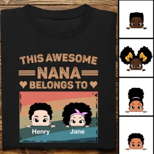 Family - This Awesome Nana Mommy Daddy Belongs To - Personalized Unisex T-shirt, Hoodie, Sweatshirt (VT)