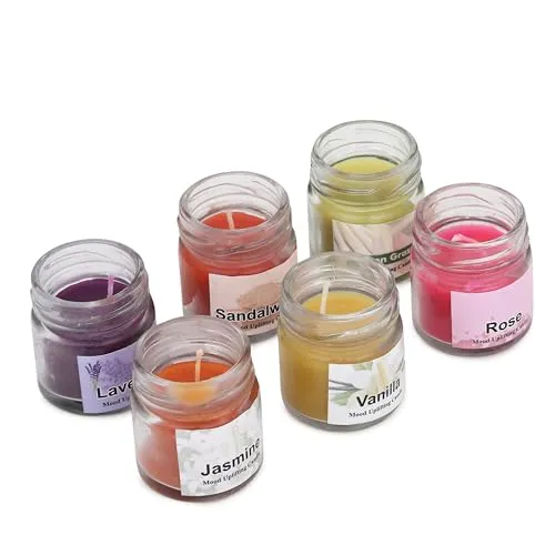 Floish Decor Premium Scented Mood Uplifting Candles Set | Scented Candles for Home Decor | Scented Candles Gift Set | 9 Hours Burn Time Each (Set of 12)