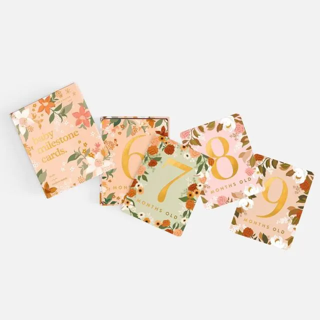 Fox & Fallow Baby Milestone Cards - Floral