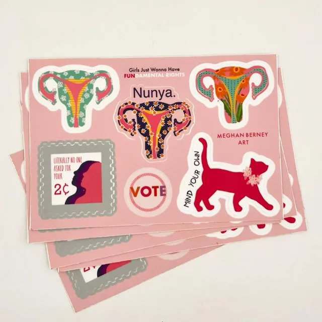 Girls Just Wanna Have Fundamental Rights Sticker Sheet