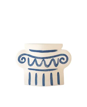 'Greek Column' Ceramic Illustrated Vase