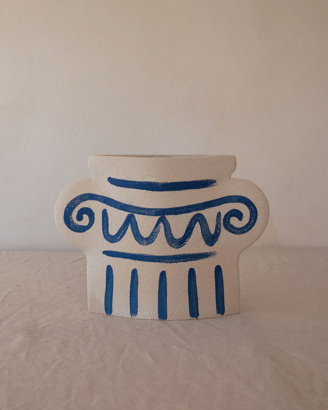 'Greek Column' Ceramic Illustrated Vase