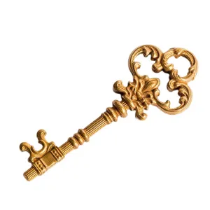 Handcrafted Vintage Brass Golden Key Pendant