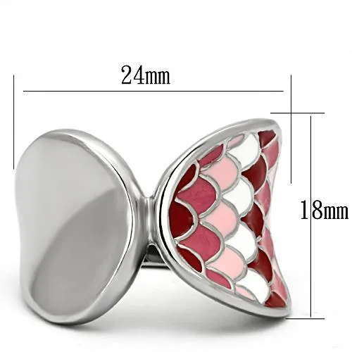 High polished (no plating) Stainless Steel Ring with Epoxy in Multi Color for Women Style TK815