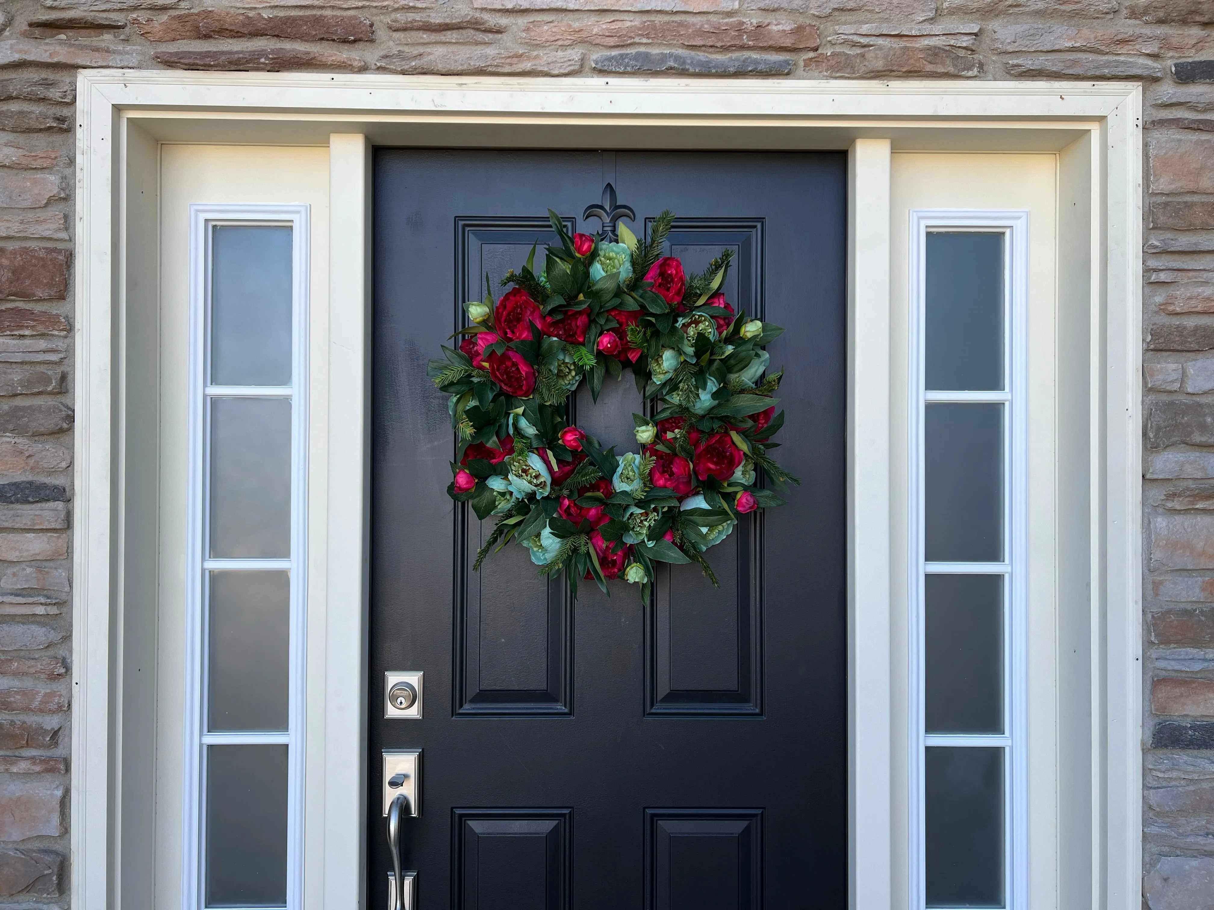 Holiday Pine and Peony Wreath