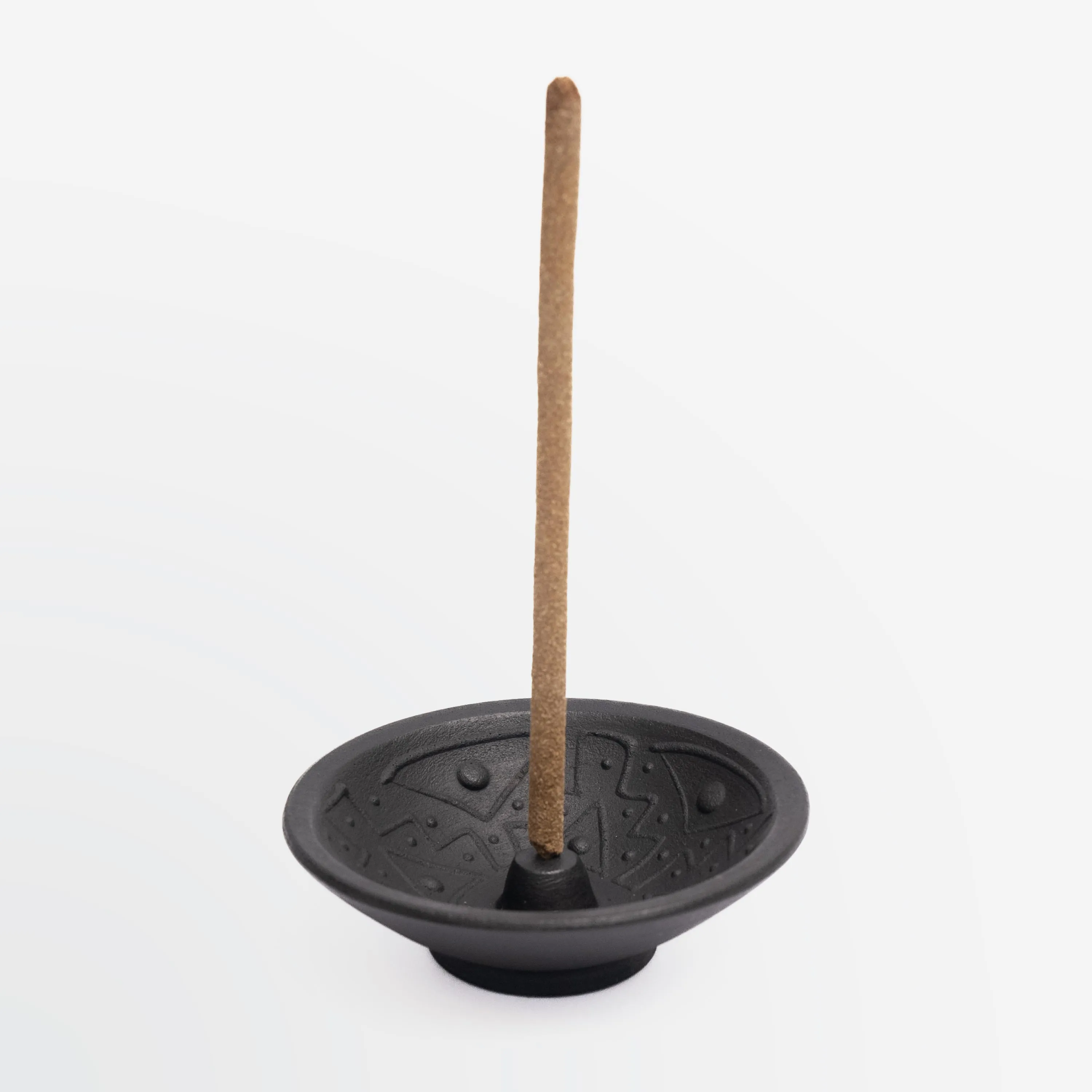 Incense Holder Black Matte Handmade in Chulucanas, Peru