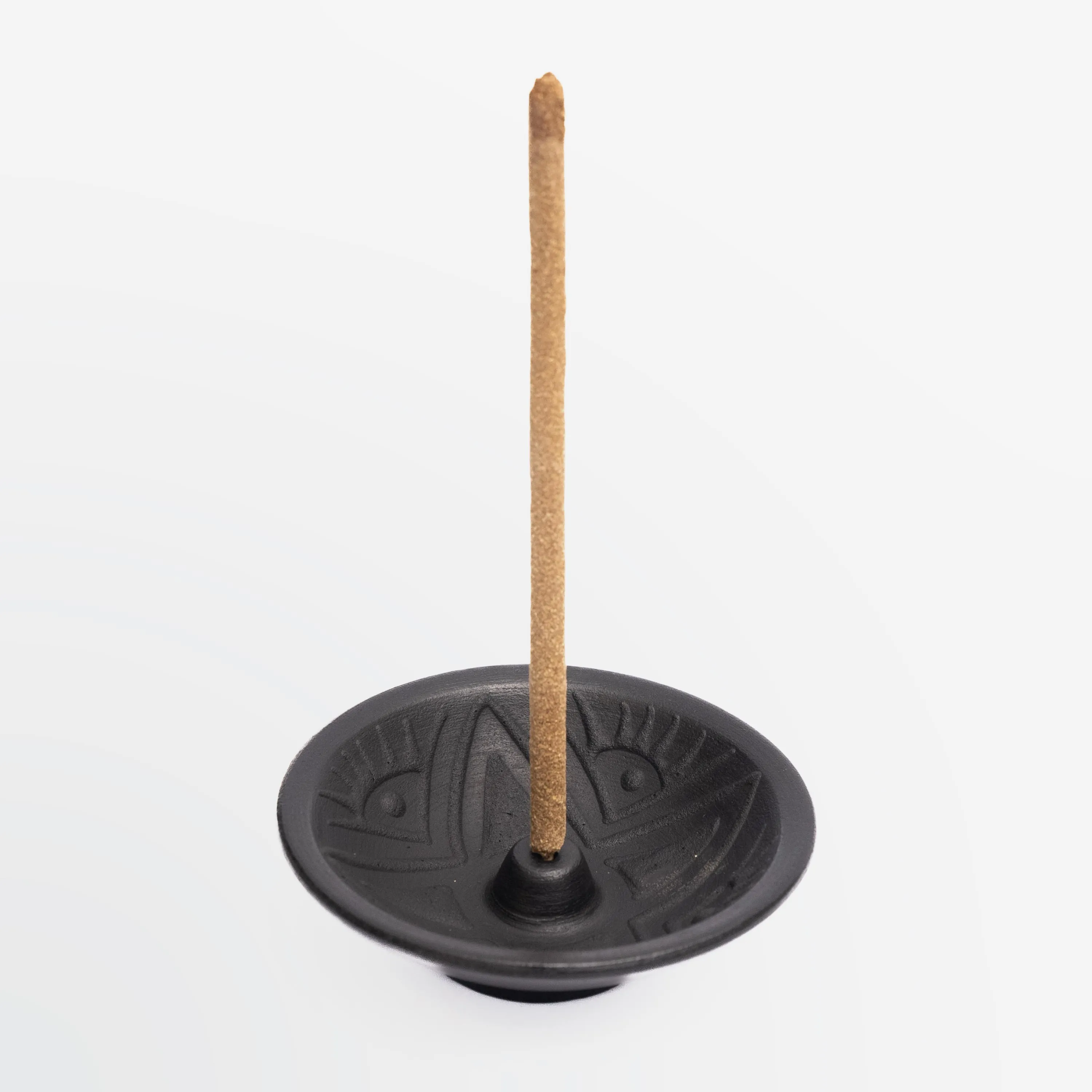 Incense Holder Black Matte Handmade in Chulucanas, Peru