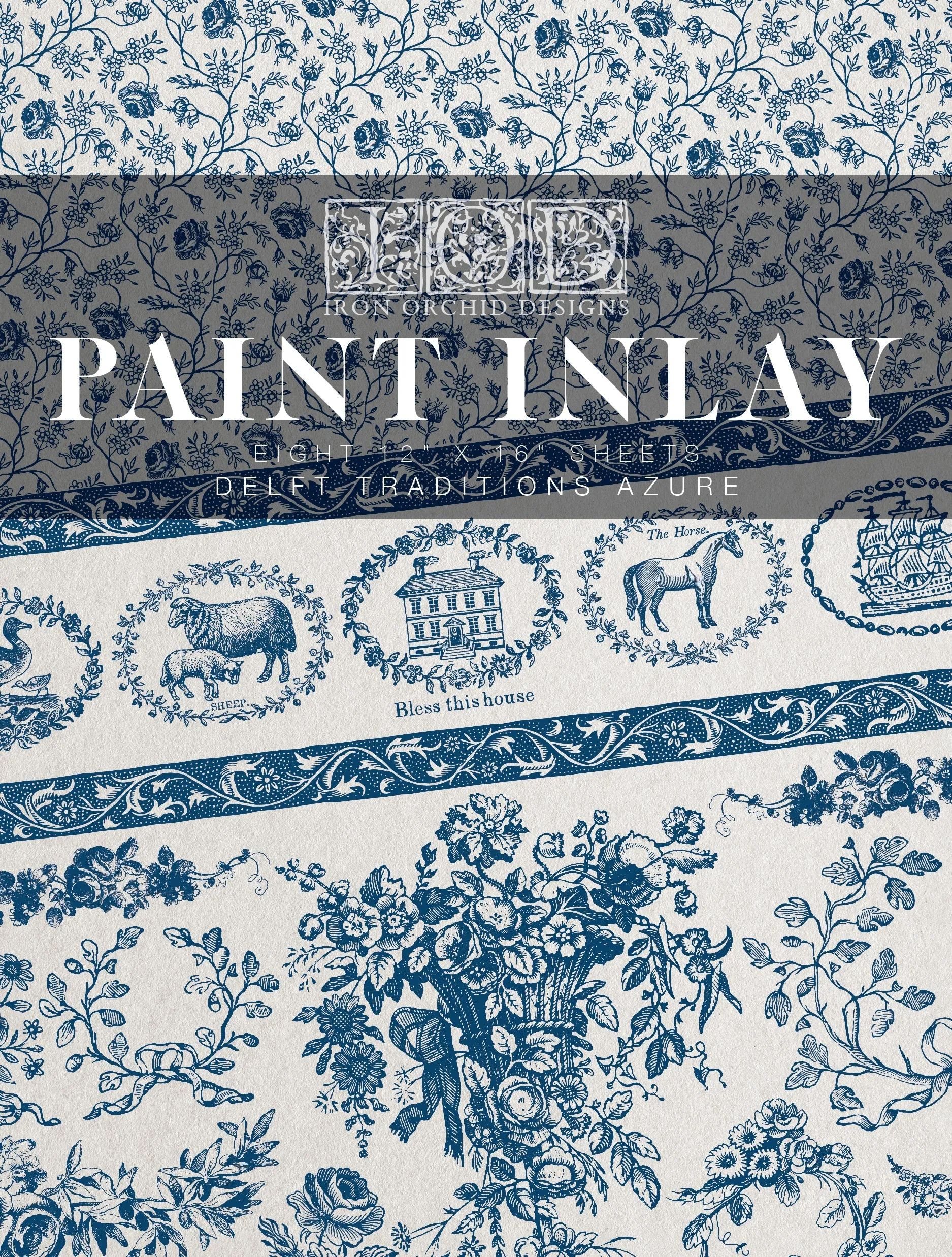 IOD Delft Traditions Azure Paint Inlay - Iron Orchid Designs