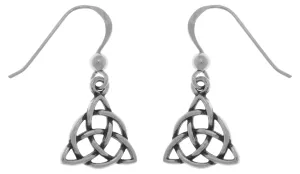 Jewelry Trends Sterling Silver Celtic Triquetra Circle of Life Dangle Earrings