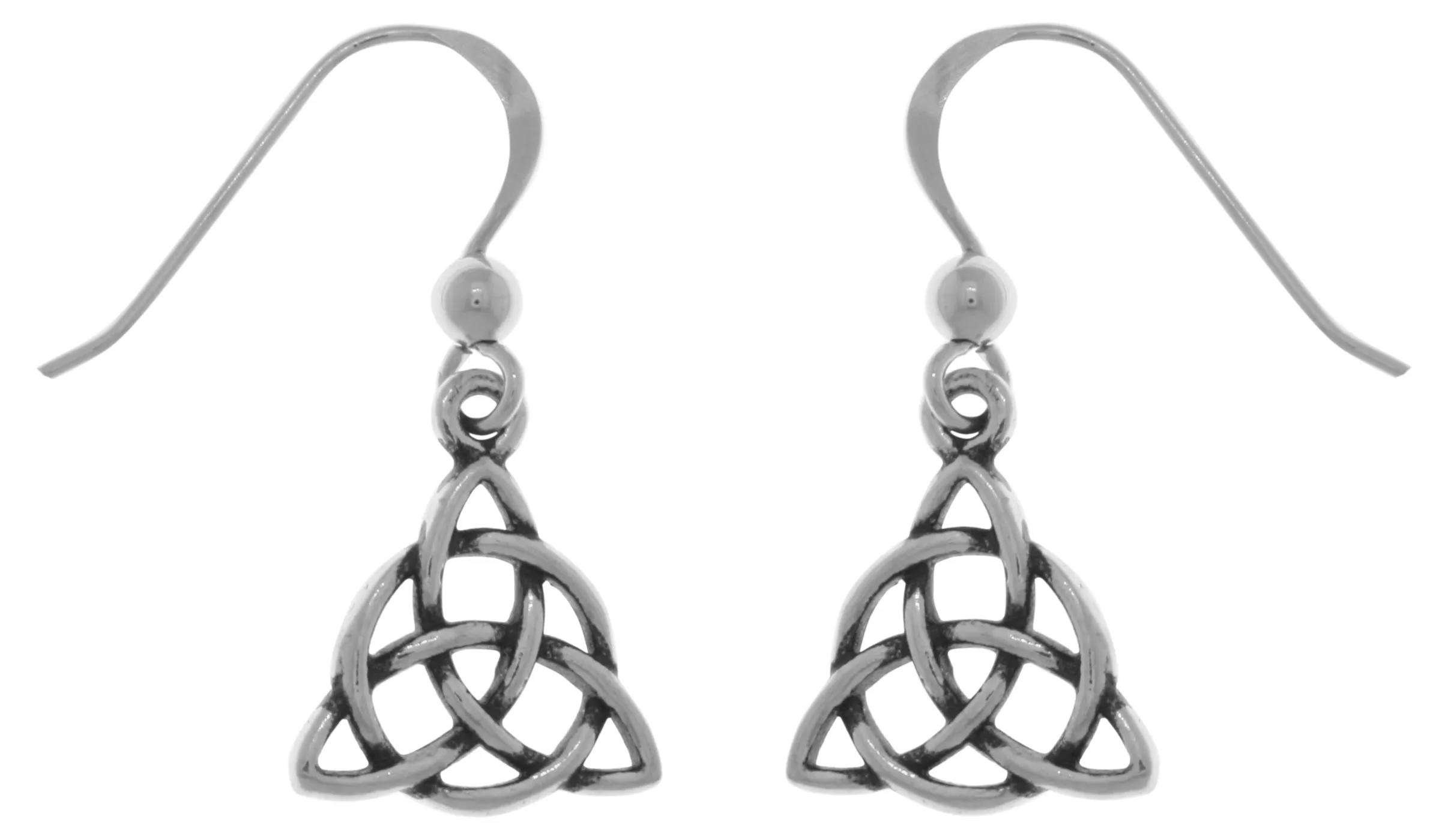 Jewelry Trends Sterling Silver Celtic Triquetra Circle of Life Dangle Earrings