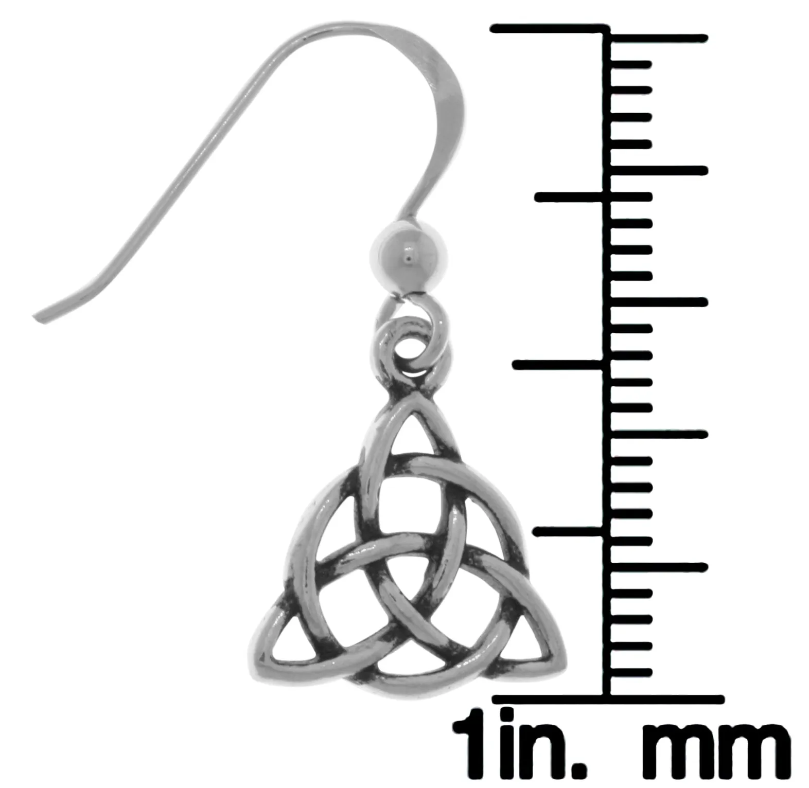 Jewelry Trends Sterling Silver Celtic Triquetra Circle of Life Dangle Earrings