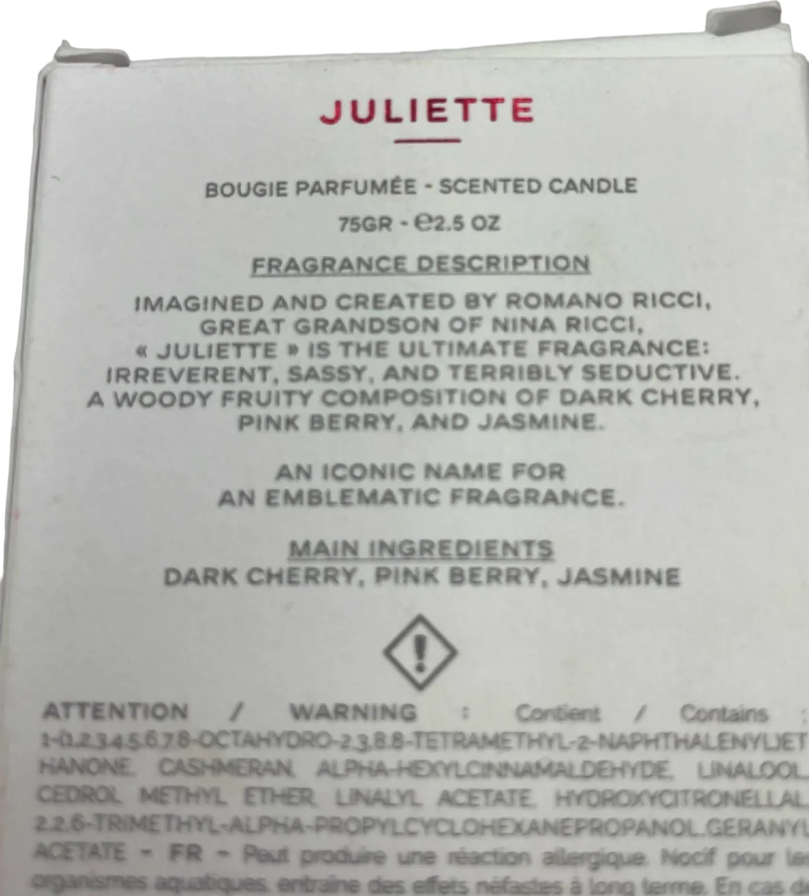 Juliette Has A Gun Scented Candle Juliette 75gr