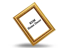 KDM HOME DECOR Photo frame 10x14 Inch Golden Color Bingold pattern Flexible Glass & Synthetic Wood Wall Hanging Modern Photo Frame for Wall Decoration