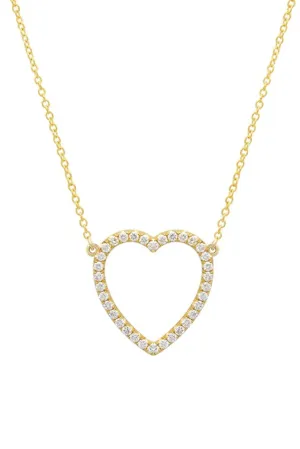 LARGE DIAMOND OPEN HEART NECKLACE