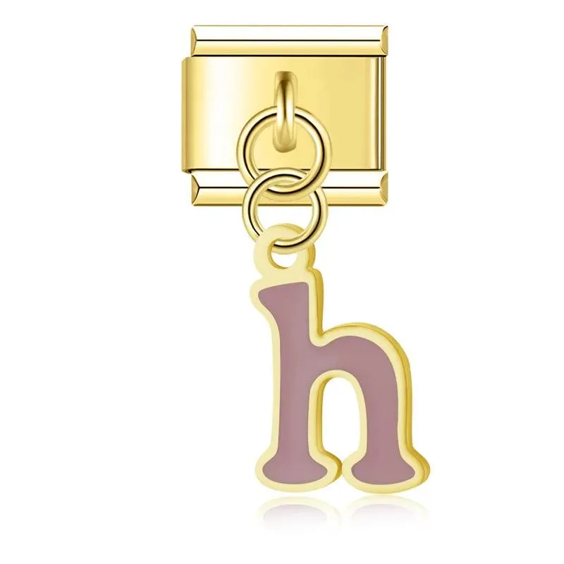 Letter H in Purple, on Gold