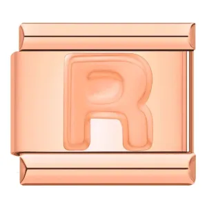 Letter R in Rose Gold, on Rose Gold