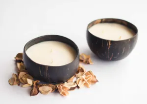 Light Jewels Coconut Shell Candle | Naturally Scented Candles | Eco Friendly Pure Natural Coconut Candle (Caribbean Escape) | Set of 2