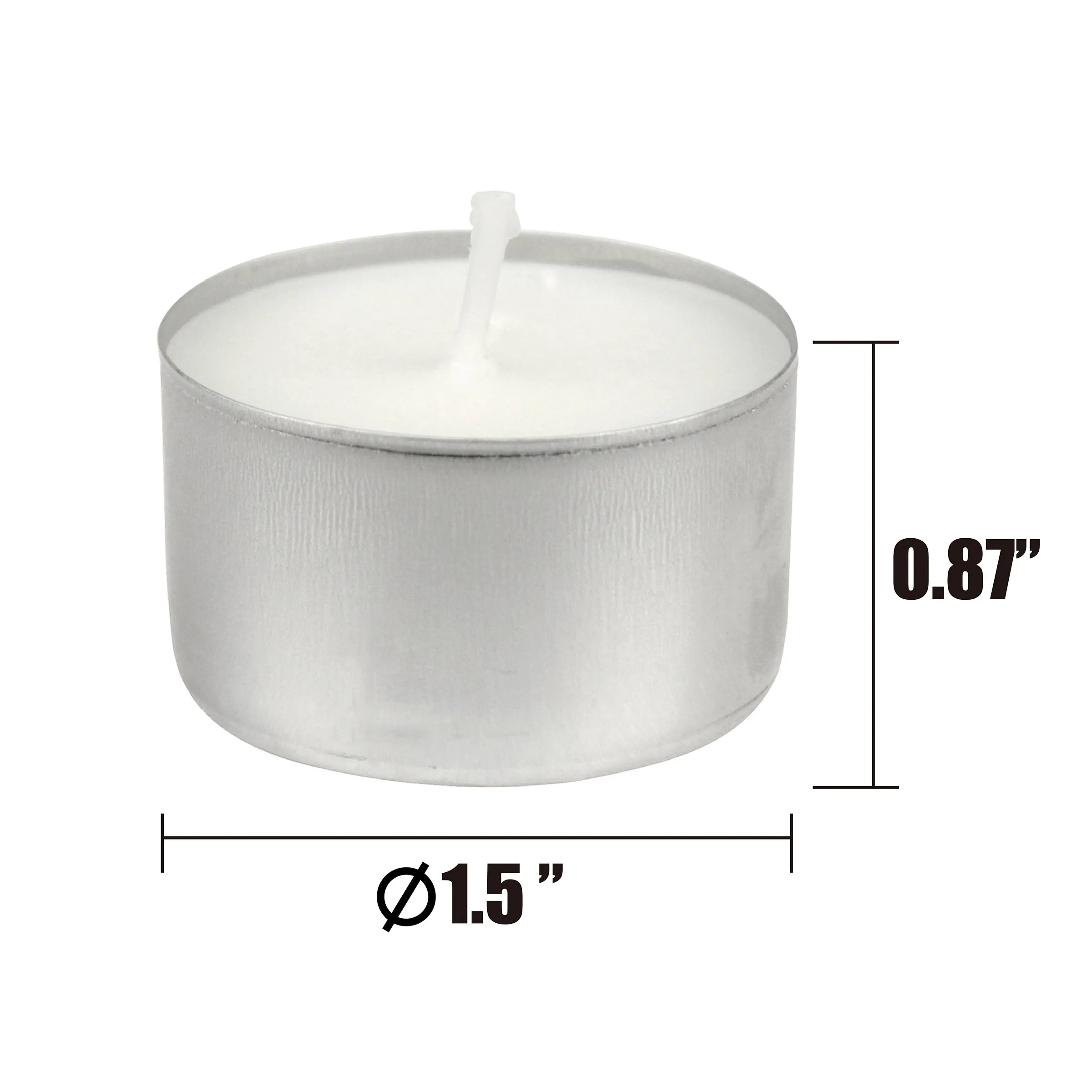 Long Burning 8 Hour Unscented Tea Light Candles, White, 200 Pack