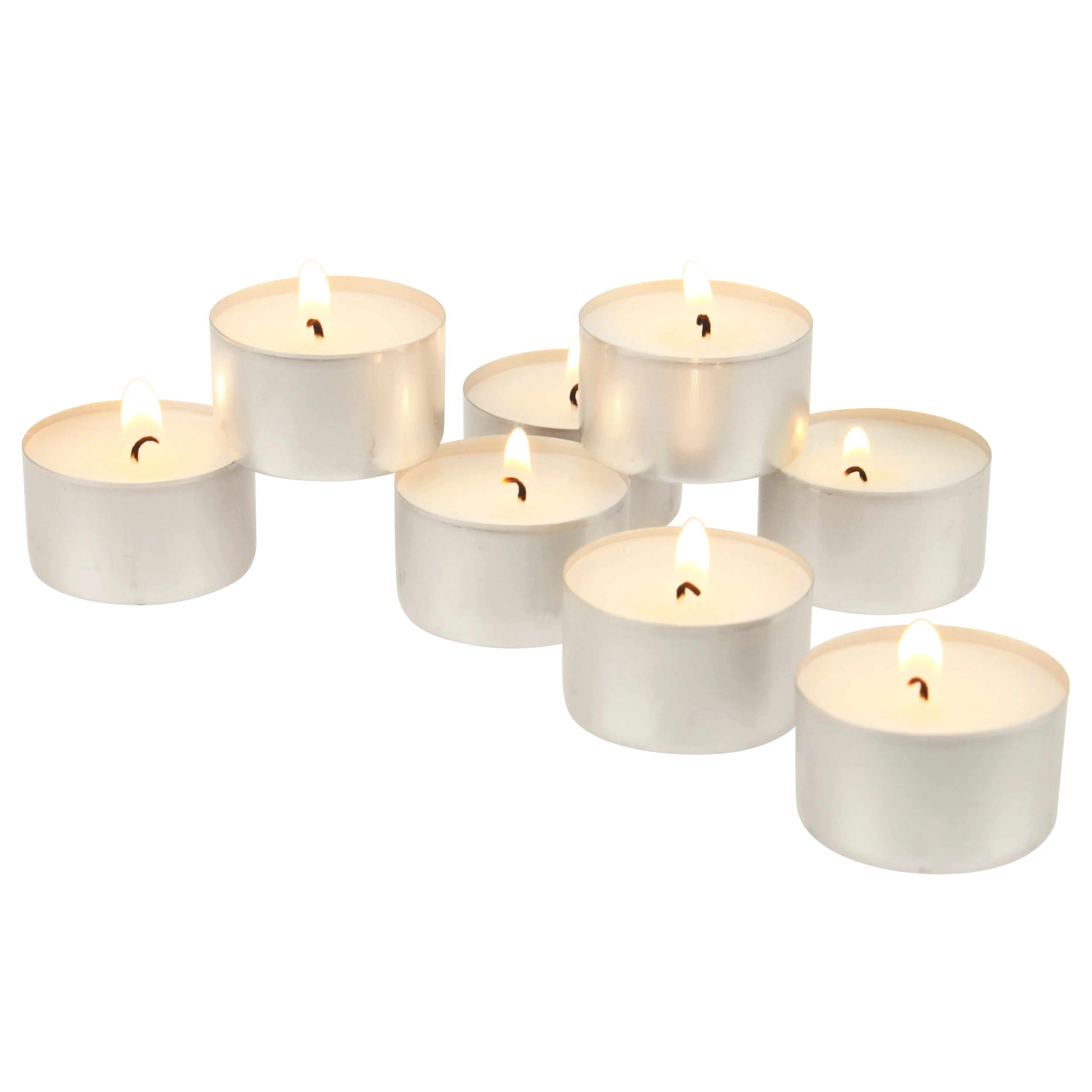 Long Burning 8 Hour Unscented Tea Light Candles, White, 200 Pack