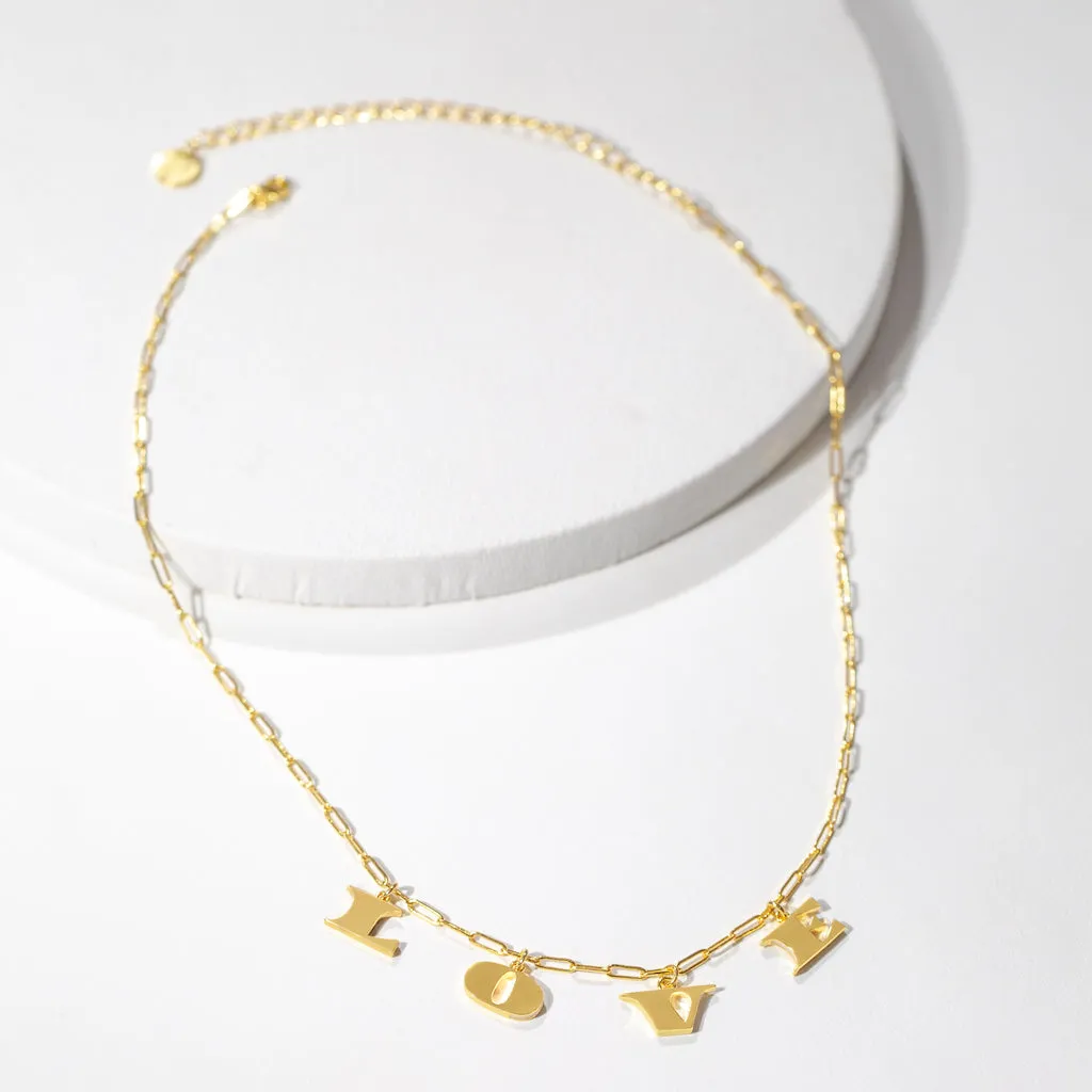 LOVE Letters Necklace - Gold