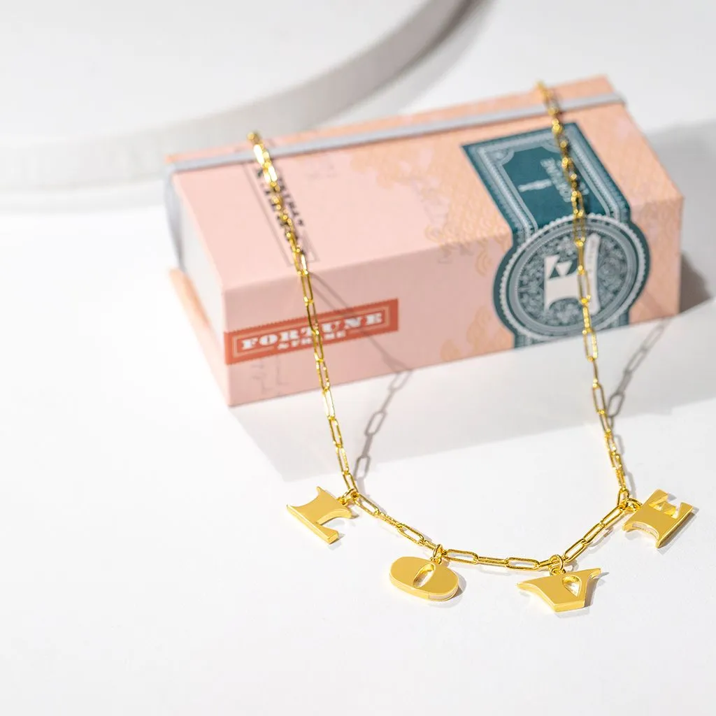 LOVE Letters Necklace - Gold