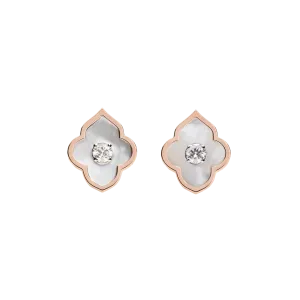 LUCE COLOUR - EARRINGS ROSE GOLD MOTHER OF PEARL & 2 DIAMONDS S