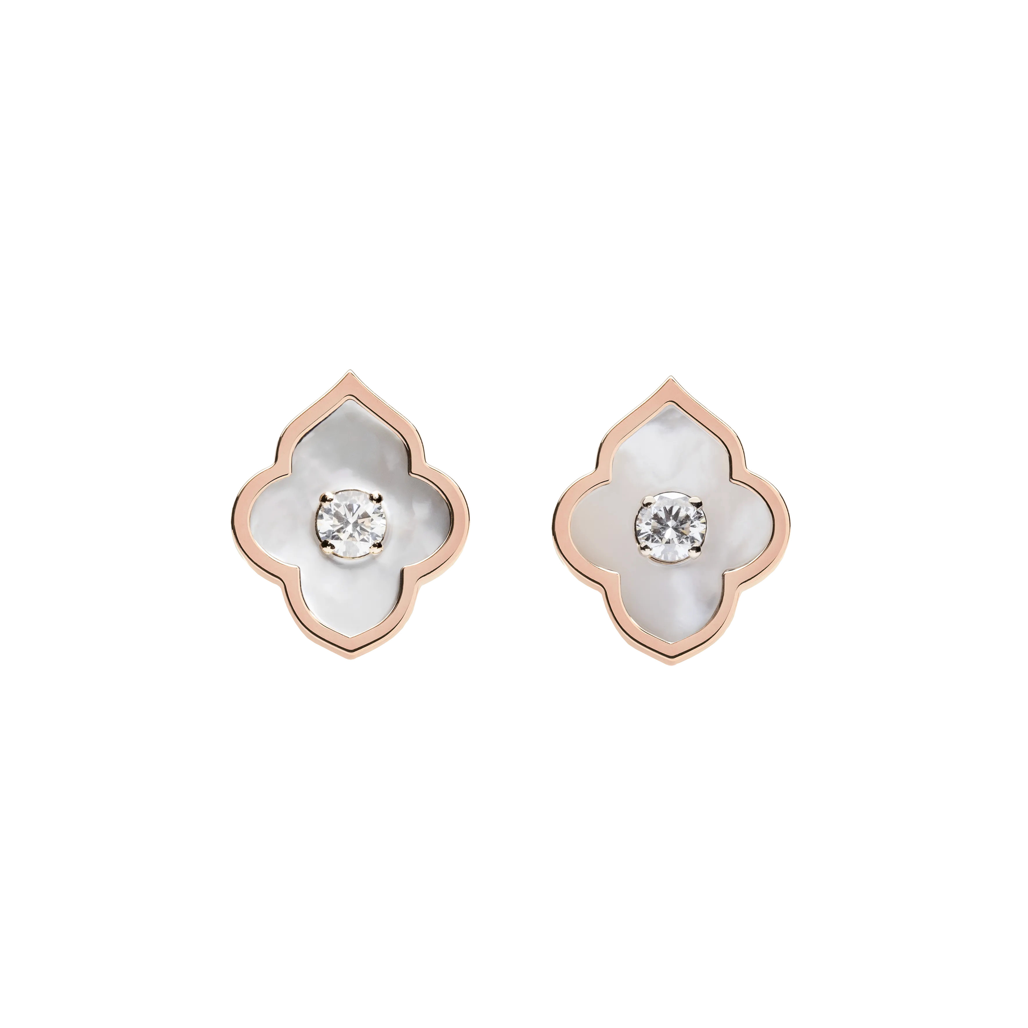 LUCE COLOUR - EARRINGS ROSE GOLD MOTHER OF PEARL & 2 DIAMONDS S