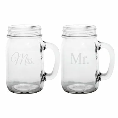 Mr. & Mrs. Old Fashioned Drinking Jar Set