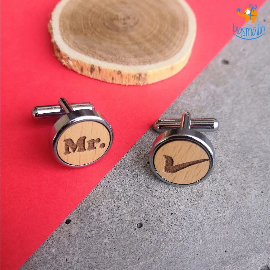 Mr. Right Wooden Cufflinks