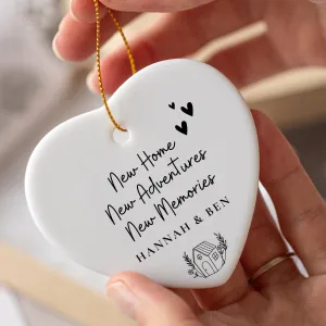 New Home Gift Personalised Heart Ceramic Keepsake