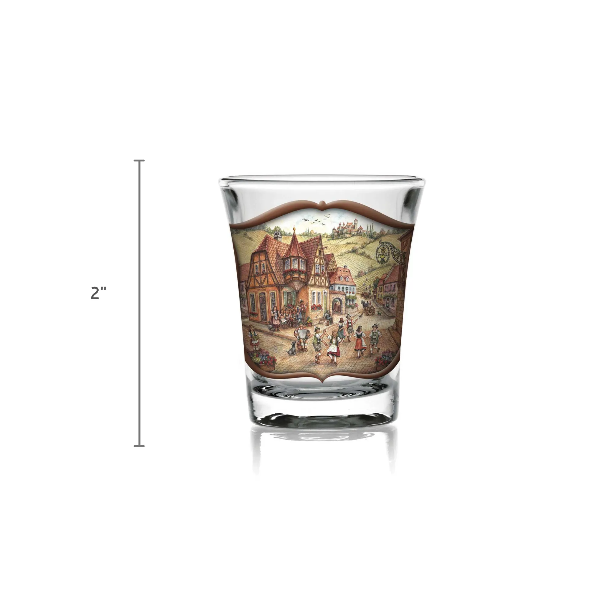 Oktoberfest Shot Glass Village Dancers Clear