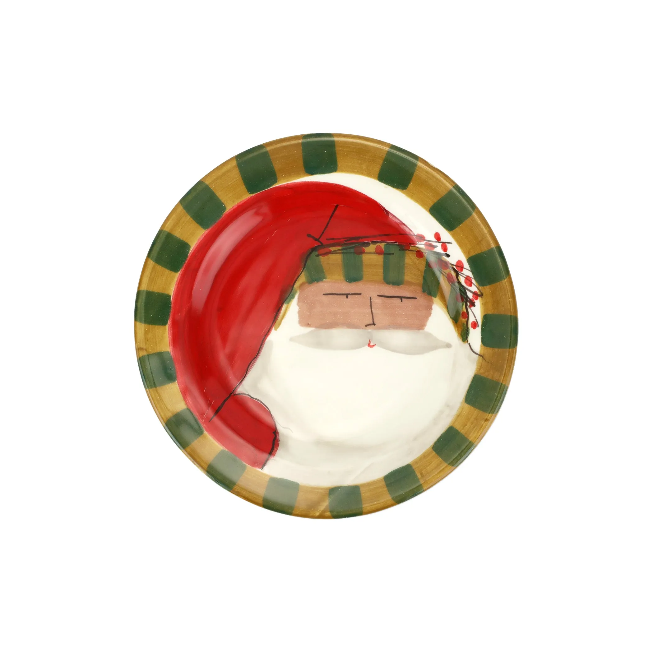 Old St. Nick Multicultural Round Salad Plate - Stripe Hat