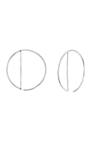 OPEN CRESCENT HOOPS IN SILVER BY SLOAN